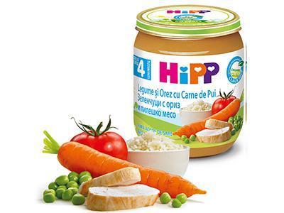 Hipp 6253 Pireu Pui Orez Legume 125g (5260252053644)