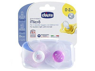 Chicco Suzeta MICRO silicon Roz 0-2M 2buc