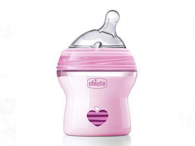 Chicco Biberon STEP UP GIRL 150ml, tetina din silicon inclinata, flux normal,0+luni