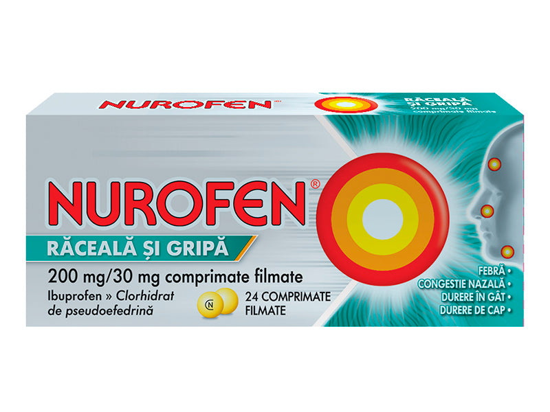 Нурофен от простуды и гриппа 200мг+30мг табл