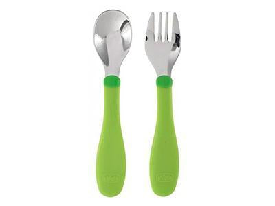 Chicco set lingurita+furculita din inox 18M+ Boy (5280167297164)