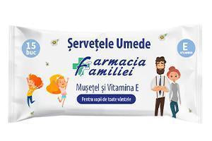 Farmacia Familie Servetele umede Musetel, Vit. E (15) (5280181584012)