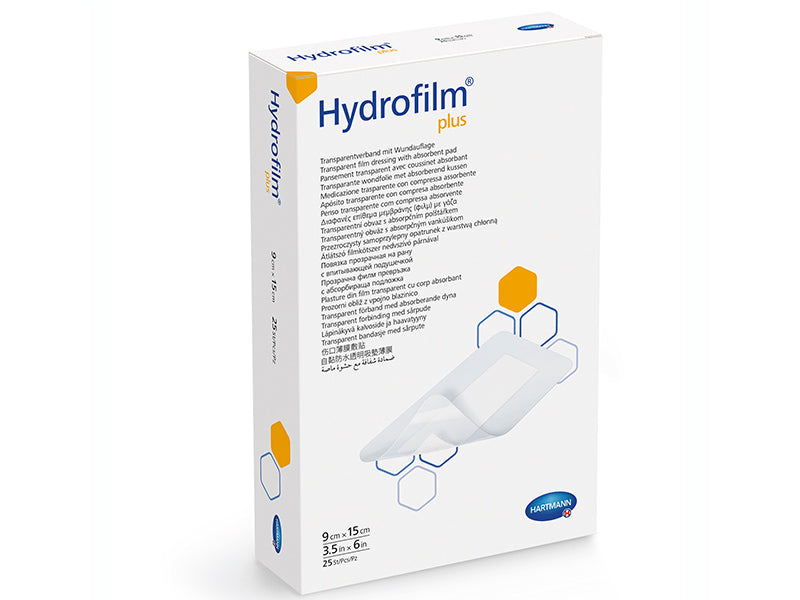 Hartmann Hydrofilm Plus Emplastru transparent, autoadeziv, cu corp absorbant, rezistent la apa 9x15cm 685775