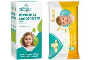 Alinan Atentie si concentrare sirop +1an 150ml+ Alinan Happy Baby serv. umede N56 Cadou (5280364429452)