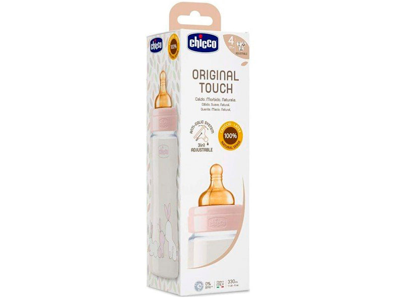 Chicco Baby Bottle Original Touch new - латексная соска для девочек 330 мл 276341