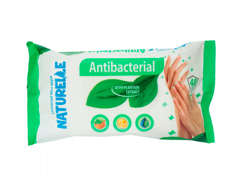 Servetele umede Naturelle Antibacterial 48 buc.cu exctract de patagina