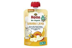 Holle Bio Organic piure Banana Lama de mere, banane, mango si caise (6 luni+) 100g