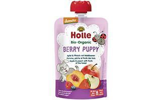Holle Bio Organic piure Berry Puppy de mere, piersici si fructe de padure (8 luni+) 100g