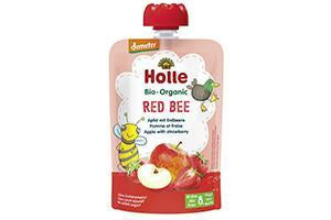 Holle Bio Organic piure Red Bee de mere, capsune (8 luni+) 100g