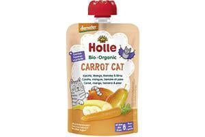 Holle Bio Organic piure Carrot Cat de morcovi, mango, banane, pere (6 luni+) 100g