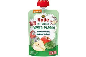Holle Bio Organic piure Power Parrot de pere, mere, spanac (6 luni+) 100g