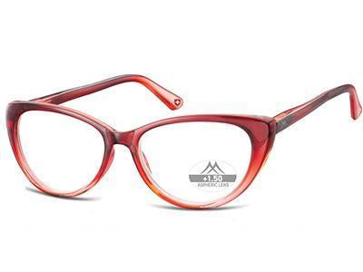 Ochelari gata Montana HMR64B +3.50, Light clear gradient red, 52-16-142 din acetat, femei, cat eye + husa