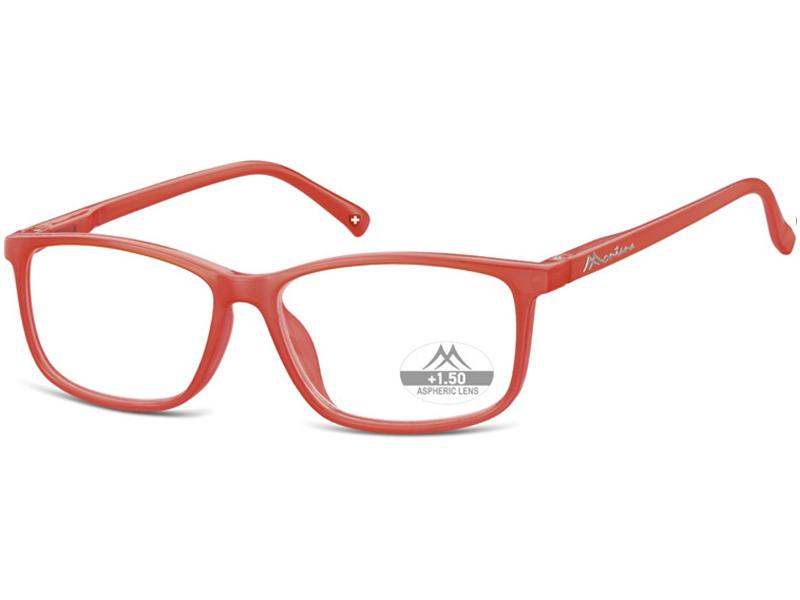 Ochelari gata Montana HMR62G +1.00, Milky red, 55-15-145 din acetat, femei, dreptunghiular + husa