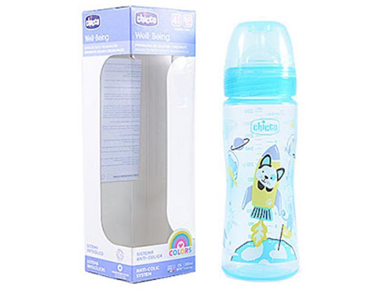 Chicco Biberon din plastic tetina din silicon 330 ml Boy