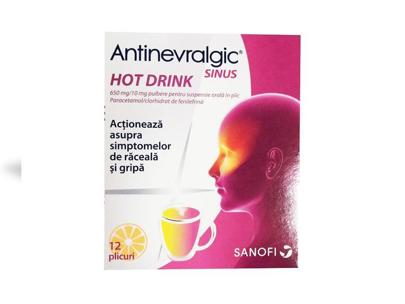 Antinevralgic Sinus 650mg/10mg Hot drink pulb./susp. orala