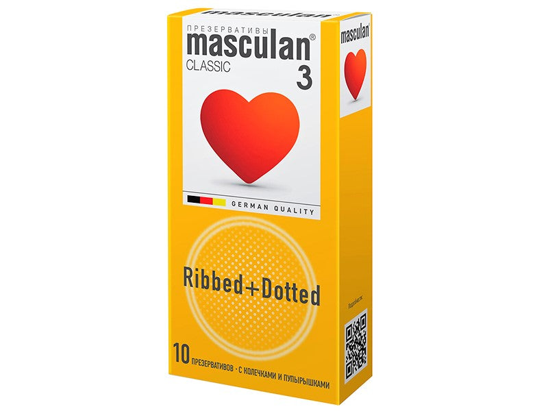 Masculan Prezervative 3 Ribbed+Dotted N10