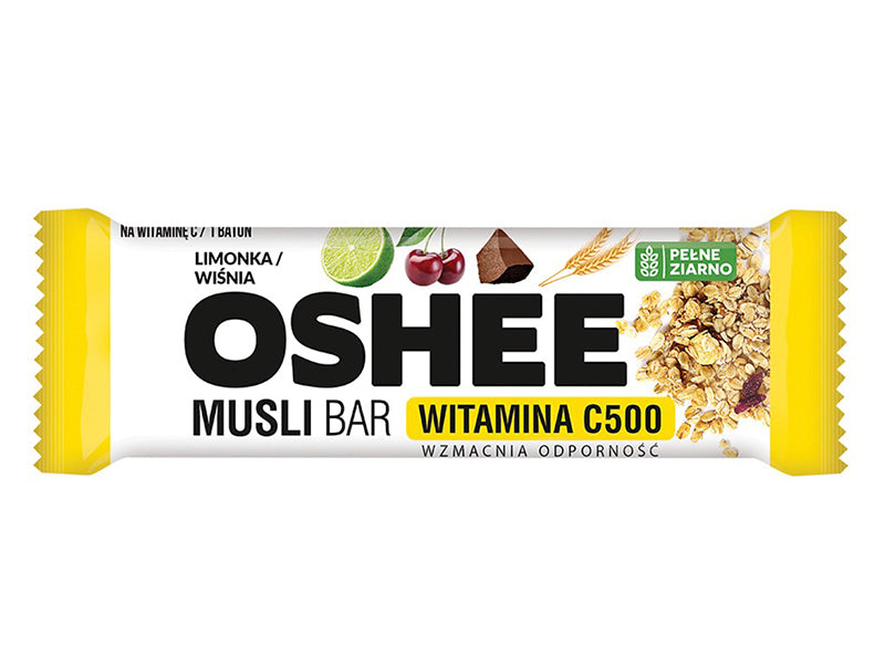 Oshee Batonas muesli Vitamina C500 lime/cirese 40g