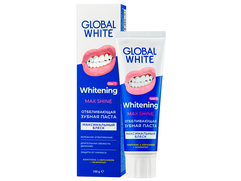 Global White pasta de dinti Whitening Max Shine 100g new
