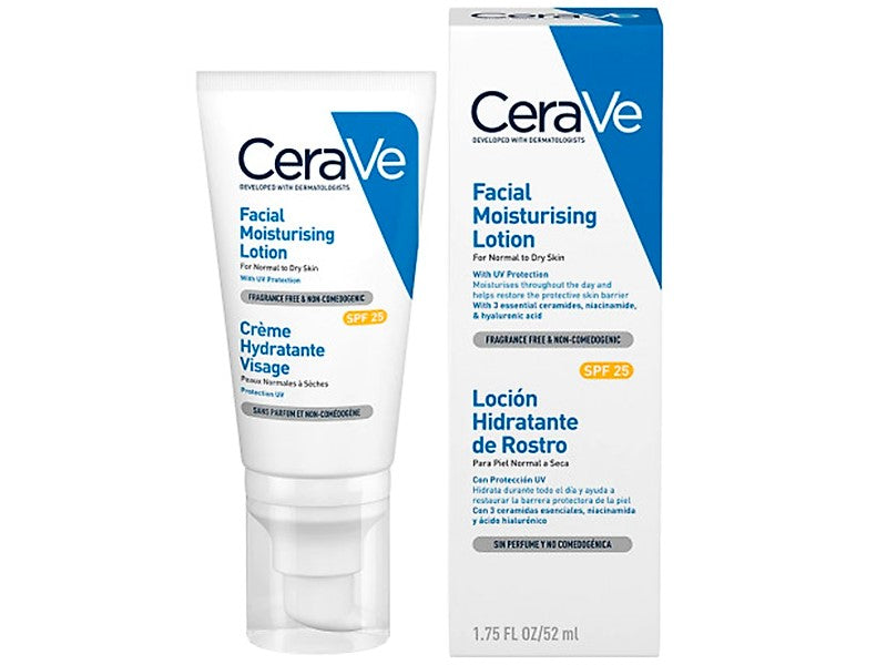 CeraVe Увлажняющий крем для лица SPF 25 для нормальной сухой кожи 52мл