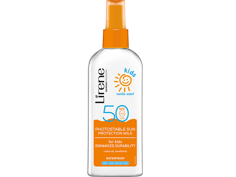 Lirene Солнцезащитное молочко для детей с защитой от солнца с ванилью SPF50+ 150мл E3182
