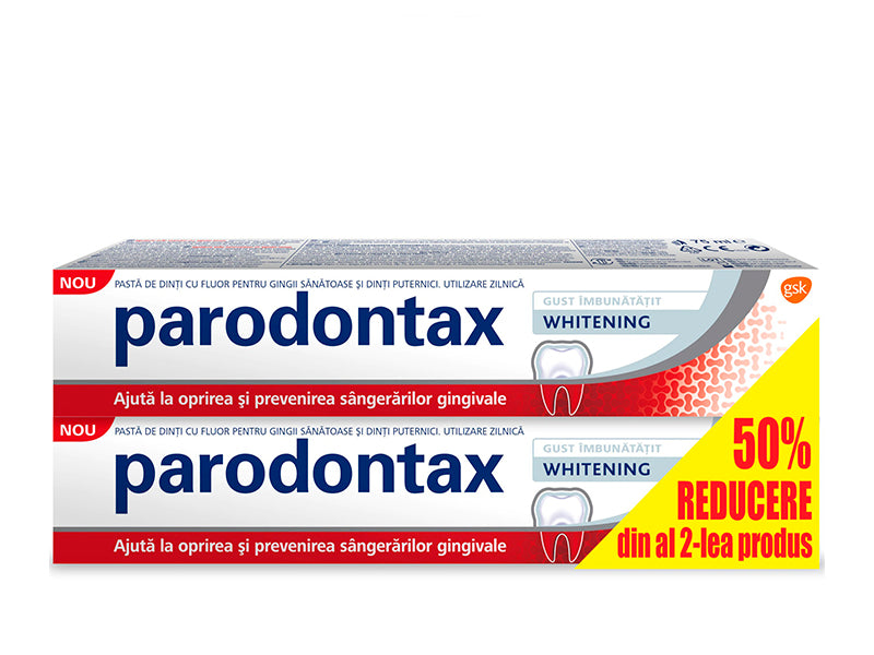 Зубная паста Parodontax отбеливающая 75мл 1+1 (-50% от второго продукта) двойная упаковка
